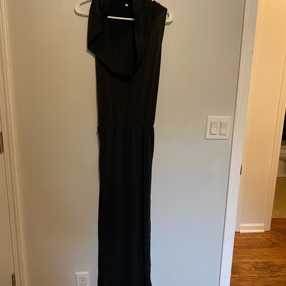 Cyber punk goth split leg black hoodie dress - Picture 3 of 3